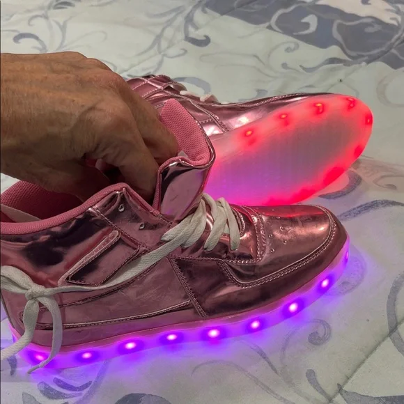 Pink High-Top Women's Sneakers - Picture 8 of 10